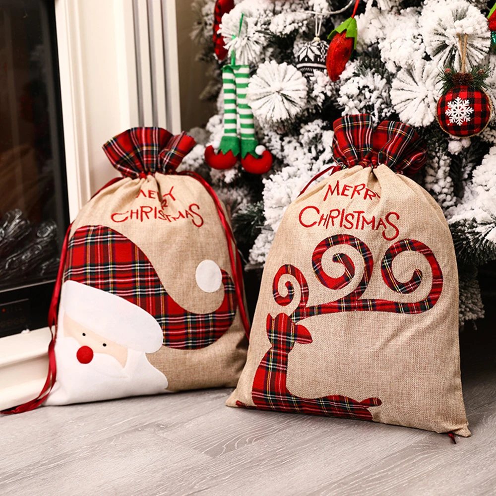 Luxury Xmas Bags - Large Christmas Gift Bag Drawstring Luxury