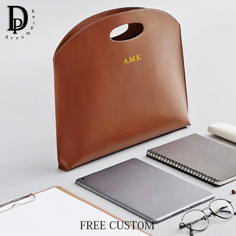 Briefcase Leather Slim - Luxury Design Custom Initials Laptop Bag