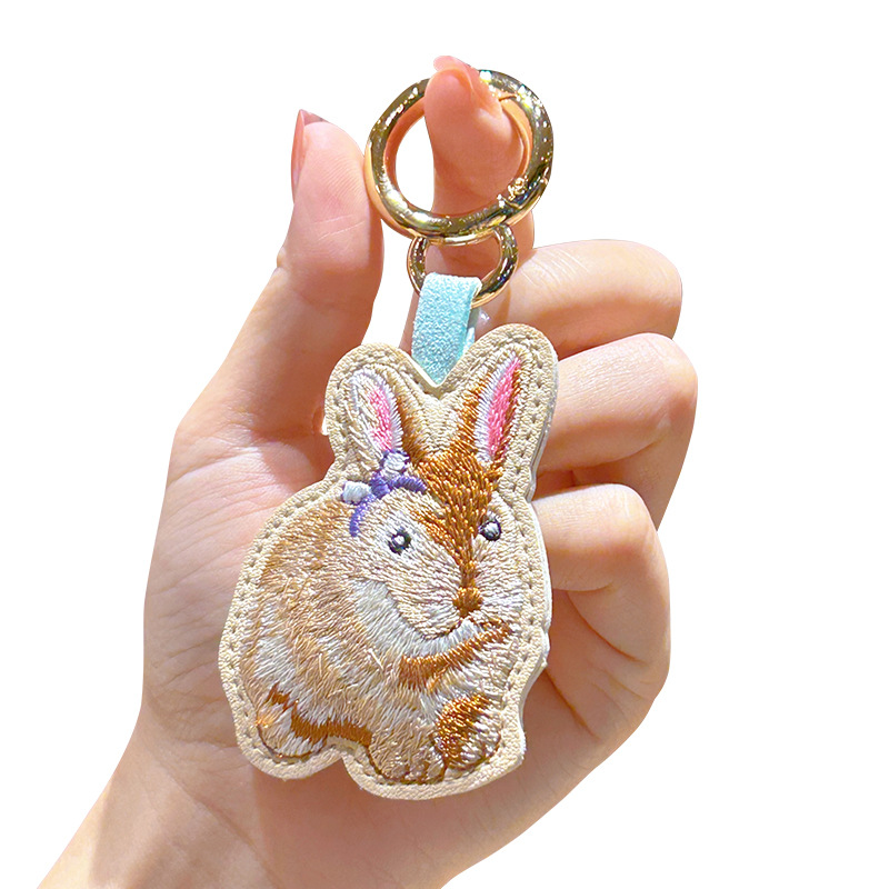 Luxury Xmas Bags - Embroidery Keychain Cute Rabbit Key Chain