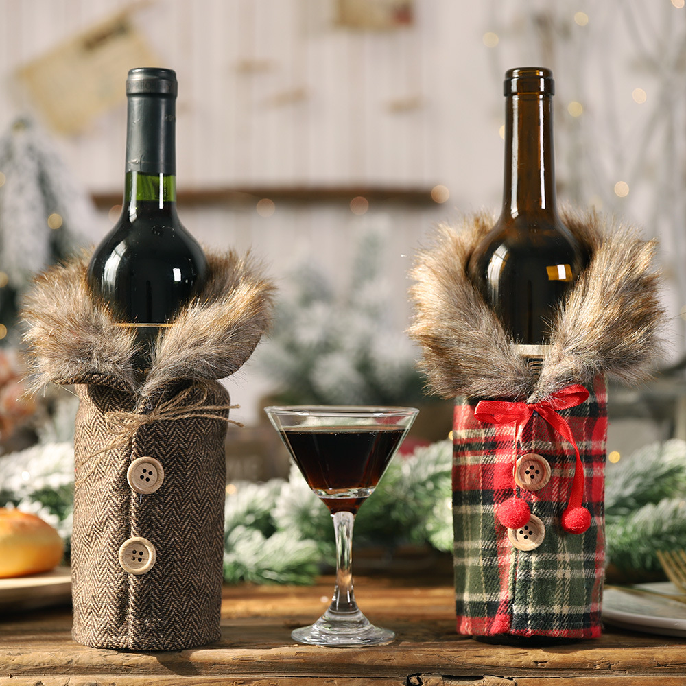 Luxury Xmas Bags - Luxury Christmas Wine Bottle Cover Striped