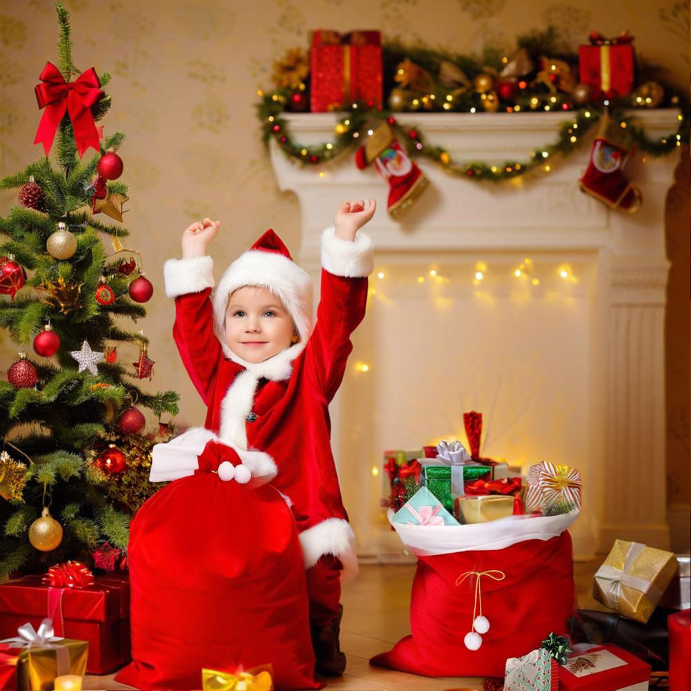 Luxury Xmas Bags - Versatile Holiday Decorations Luxury Velvet Santa