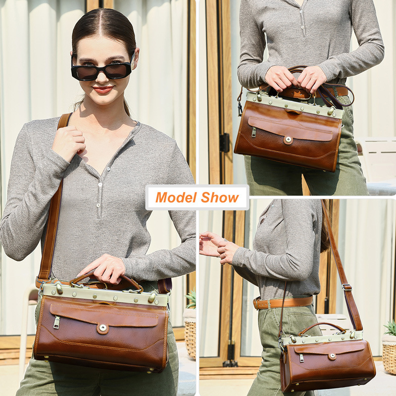 Full Grain Lamb Cowhide Leathe - Luxurious Bag recension och pris
