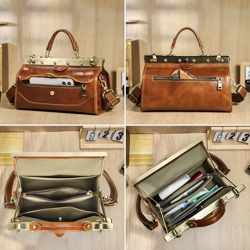 Full Grain Lamb Cowhide Leathe - Luxurious Bag recension och pris