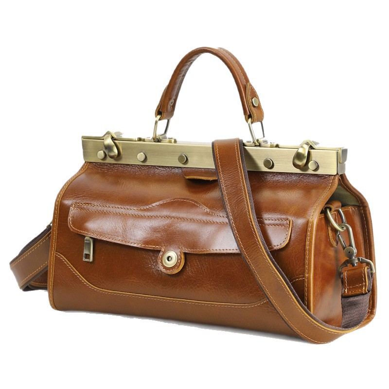Full Grain Lamb Cowhide Leathe - Luxurious Bag recension och pris