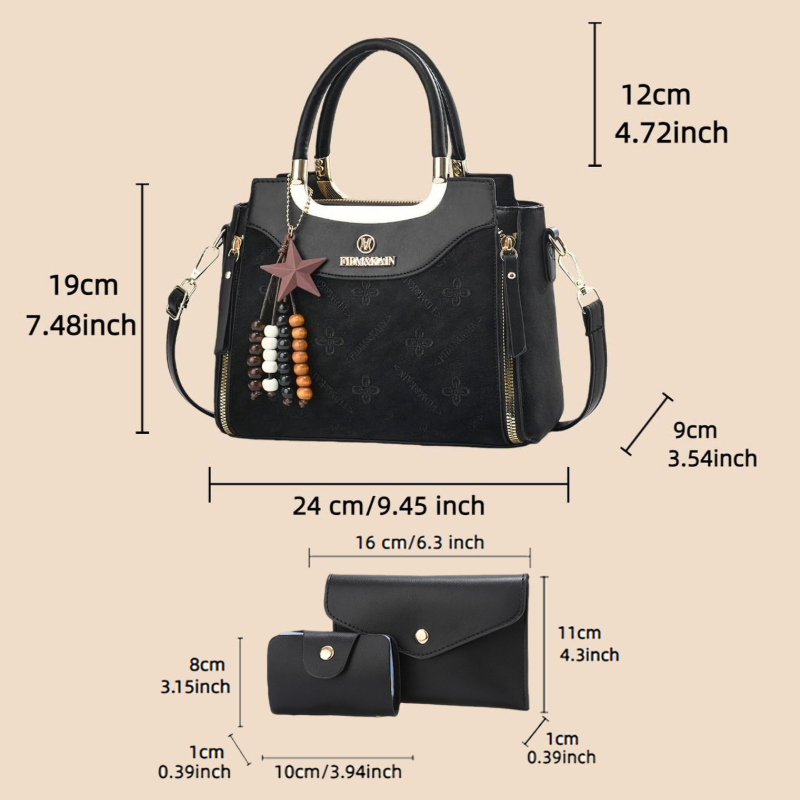 Stylish women's handbag, solid - Luxurious Bag recension och pris
