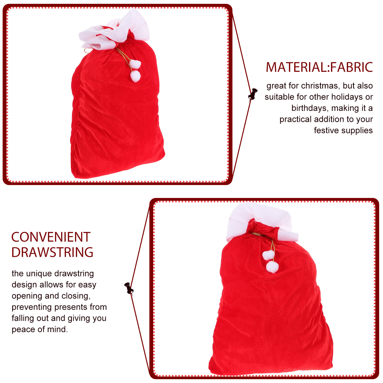 Large Christmas Santa Sack 28. - Luxury Xmas Bags recension och pris