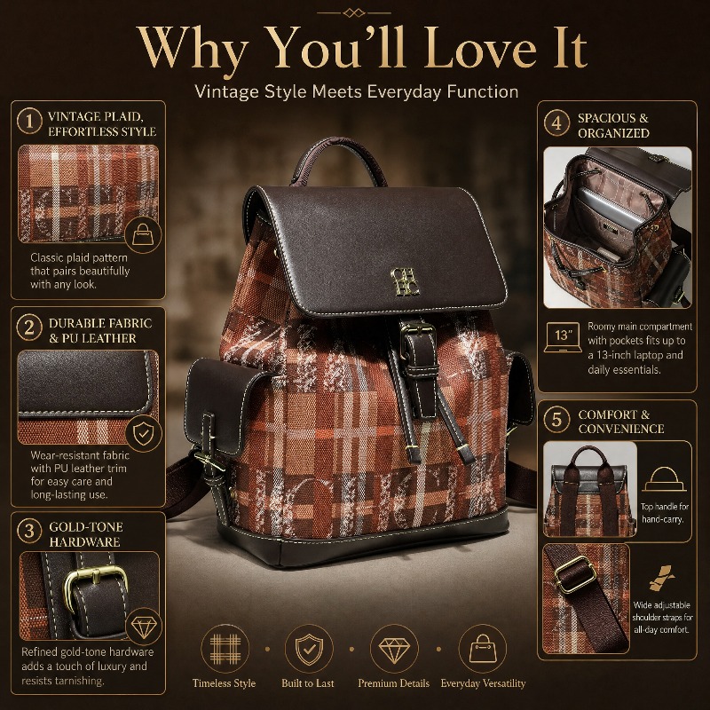 CHHC Fashion Color Block Backp - Luxurious Bag recension och pris