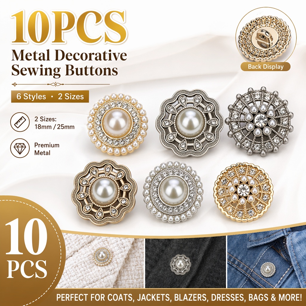 10Pcs Luxury Pearl & Crystal M - Luxury Bags Dry Clean recension och pris